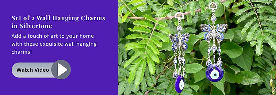 Wall Hanging Charms in Silvertone Banner