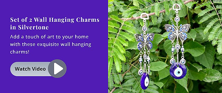 Wall Hanging Charms in Silvertone Banner