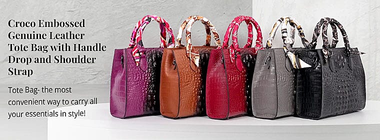 Tote Bag with Handle Drop and Shoulder Strap Banner