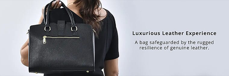 Snake Skin Print Genuine Leather Convertible Tote BagBanner