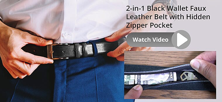 Belt with Hidden Zipper Pocket Banner