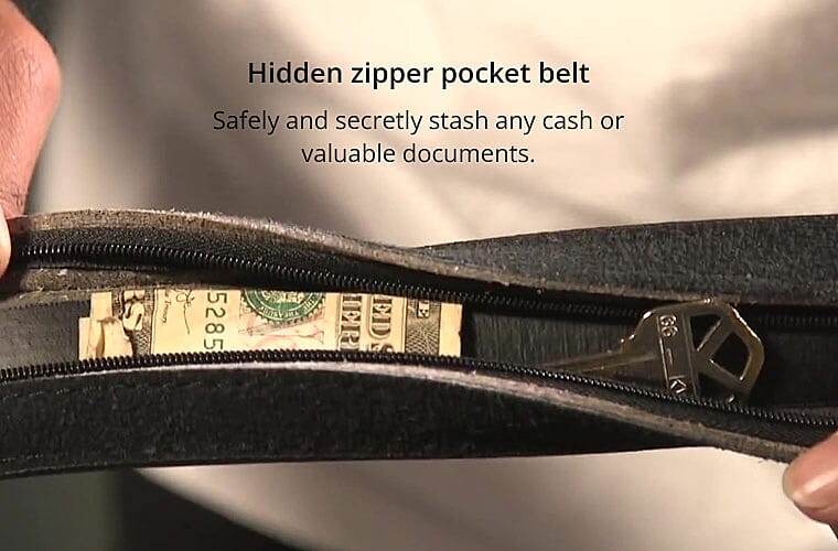 Hidden zipper pocket belt Banner
