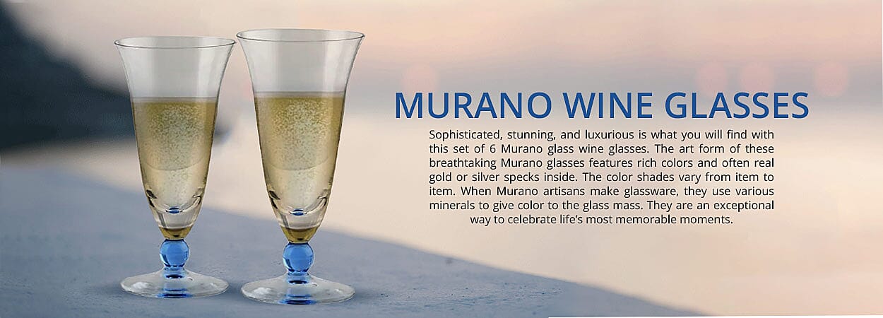 V Nason & C Set of 6 Murano Wine Glasses Banner