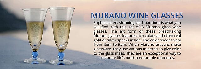 V Nason & C Set of 6 Murano Wine Glasses Banner