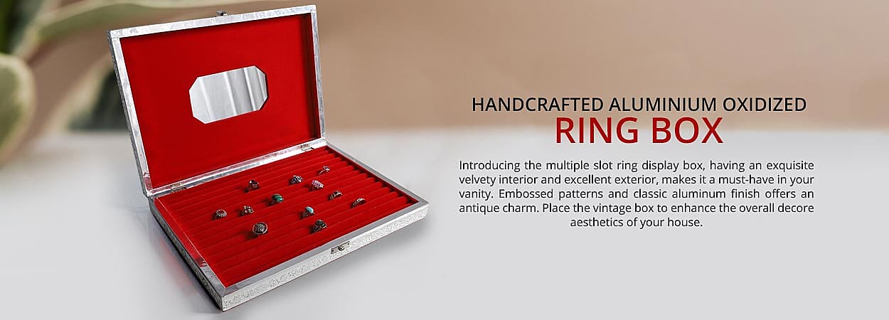 Handcrafted Aluminium Oxidized Ring Box Banner