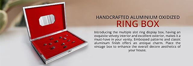 Handcrafted Aluminium Oxidized Ring Box Banner