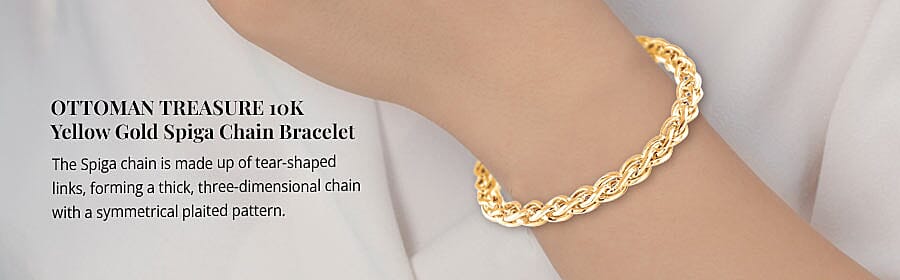 Yellow Gold Spiga Chain Bracelet Banner