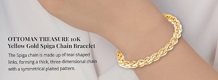 Yellow Gold Spiga Chain Bracelet Banner