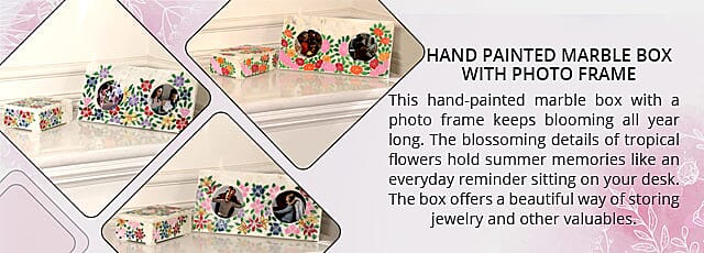 Hand Painted Marble Box with Photo Frame Banner