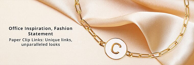 Initial Coin Paper Clip Bracelet in Sterling SilverBanner