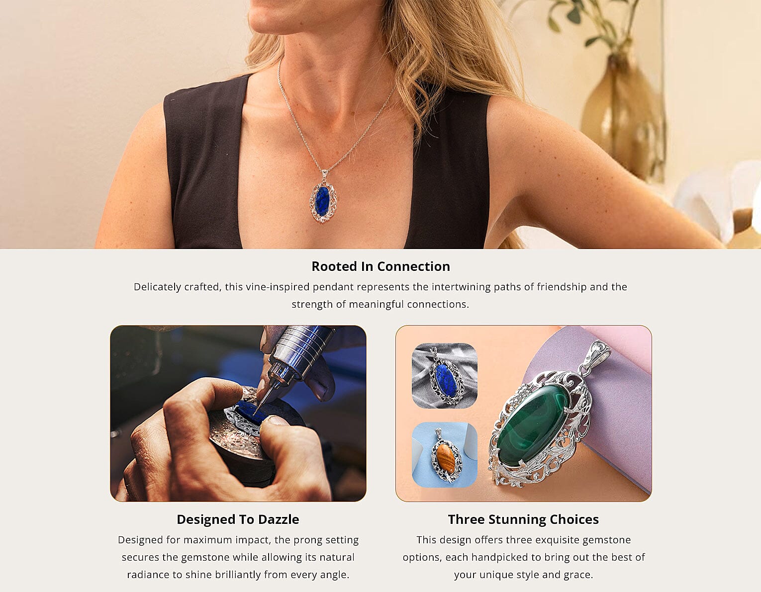 Pendant in Platinum Over Copper with Magnet Banner