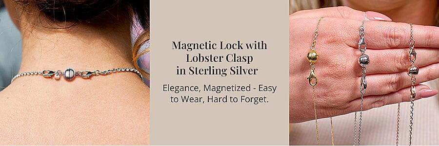 Magnetic Lock with Lobster Clasp in Sterling Silver  Banner