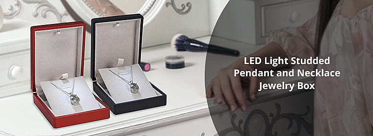 LED Light Studded Pendant and Necklace Jewelry Box Banner