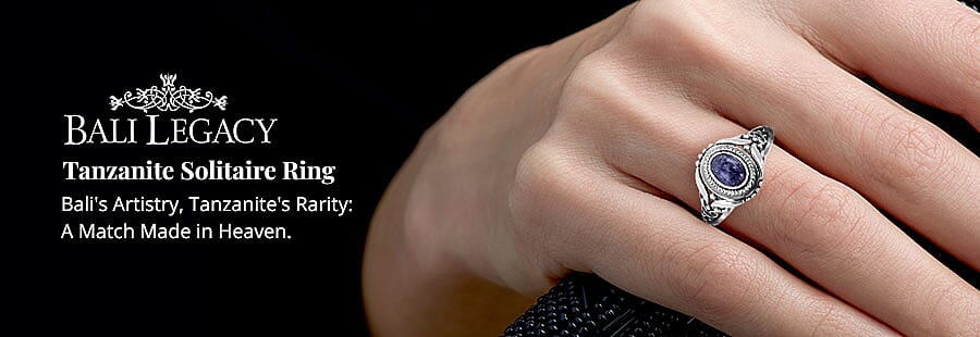 Bali Legacy Tanzanite Solitaire Ring Banner