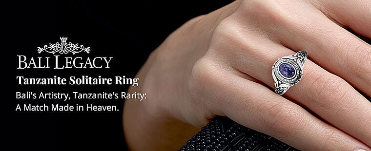 Bali Legacy Tanzanite Solitaire Ring Banner