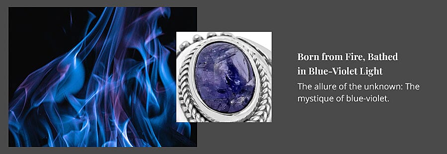 Born from Fire, Bathed in Blue-Violet Light Banner