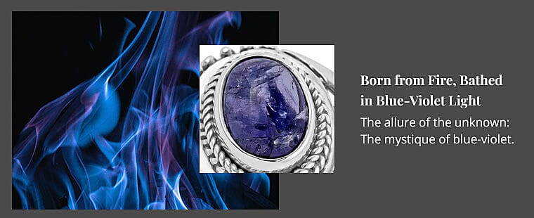 Born from Fire, Bathed in Blue-Violet Light Banner