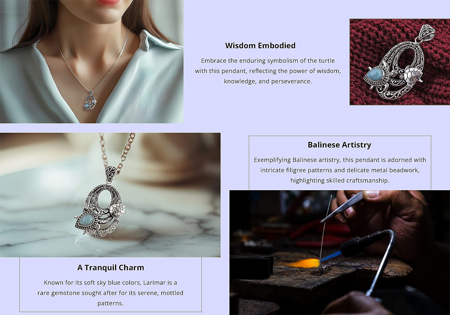 Bali Legacy Larimar Turtle Pendant Banner