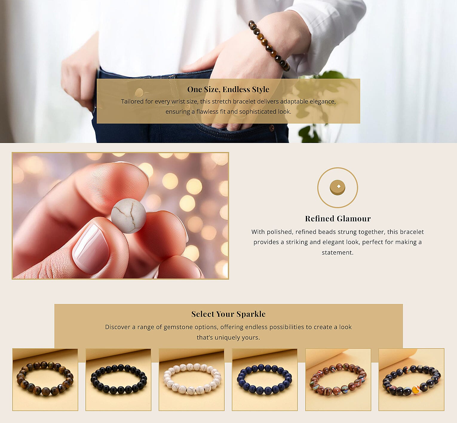 Beaded Stretch Bracelet Banner