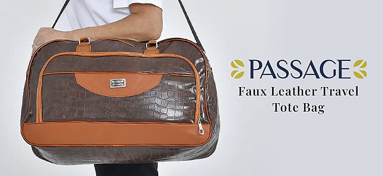 Faux Leather Travel Tote Bag Banner