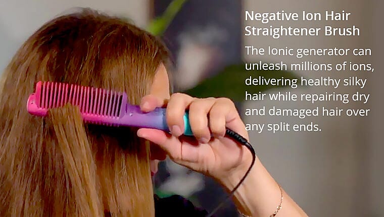 Negative Ion Hair Straightener Brush Banner