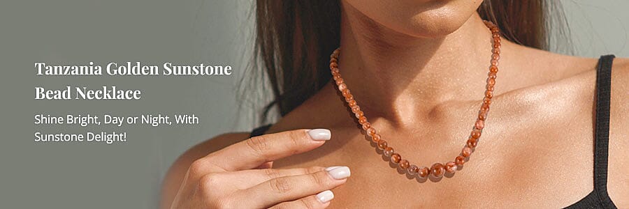 Tanzania Golden Sunstone Bead Necklace Banner