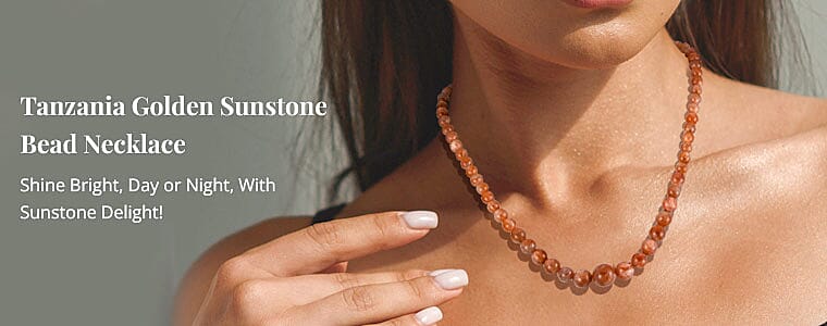 Tanzania Golden Sunstone Bead Necklace Banner