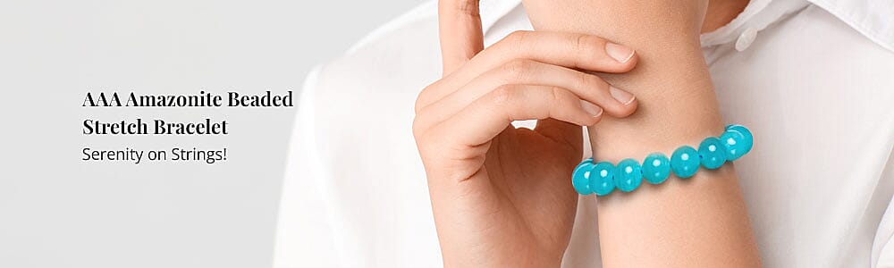 AAA Amazonite Beaded Stretch Bracelet Banner