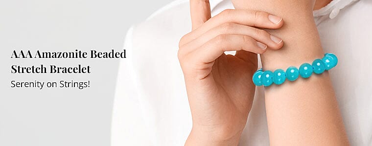 AAA Amazonite Beaded Stretch Bracelet Banner