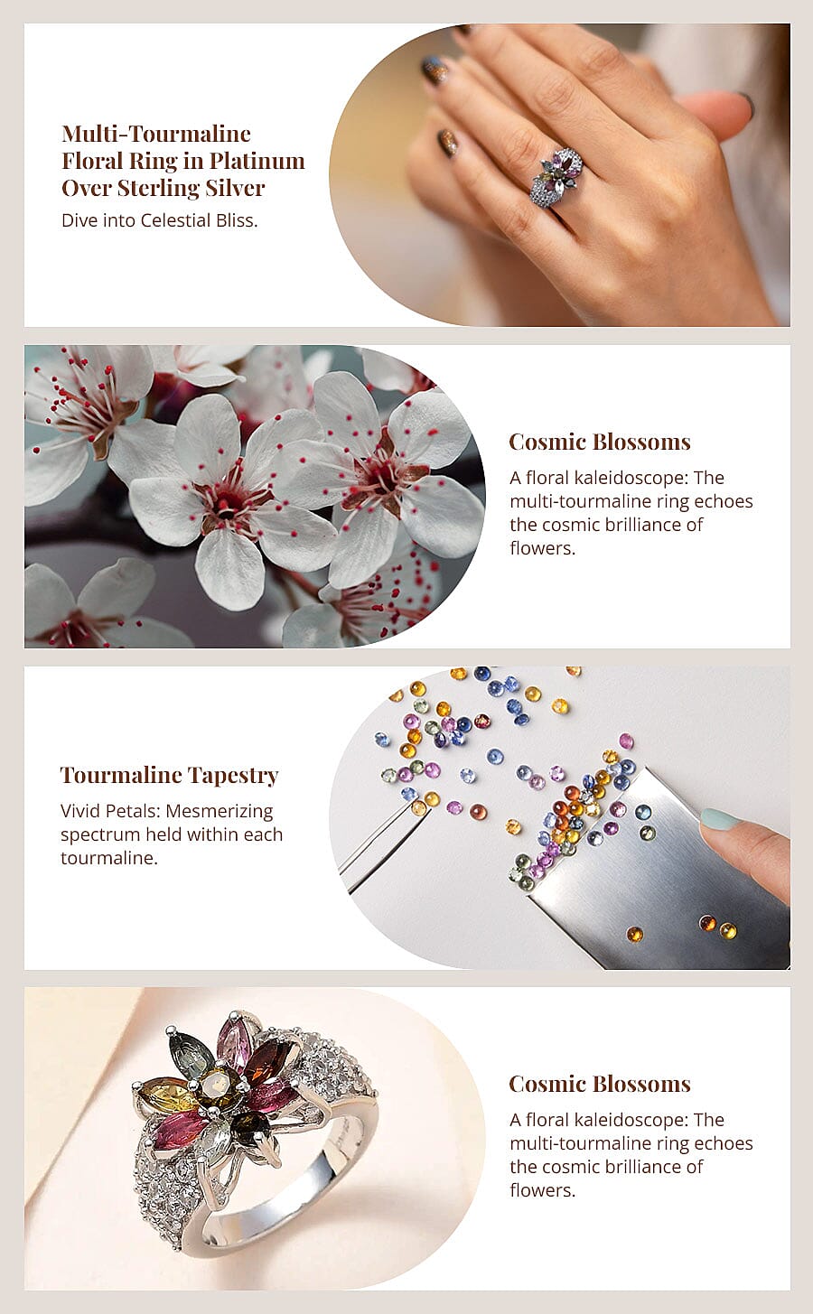 Multi-Tourmaline Floral Ring Banner