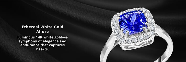 Luxoro AAA Tanzanite Halo Ring Banner