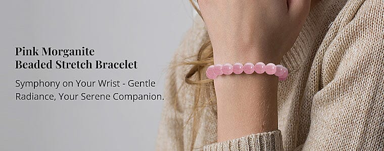 Pink Morganite Beaded Stretch Bracelet Banner