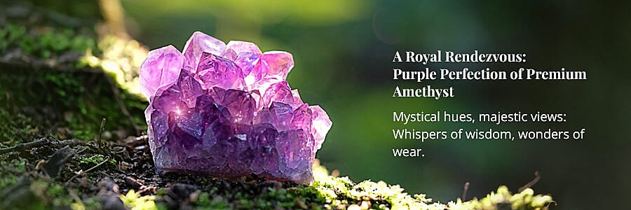 A Royal Rendezvous: Purple Perfection of Premium Amethyst Banner