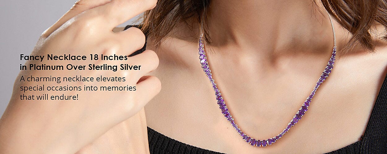 Fancy Necklace in Platinum Over Sterling Silver Banner