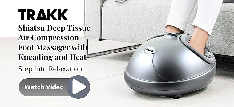 TRAKK Shiatsu Deep Tissue Air Compression Foot Massager with Kneading and Heat Banner