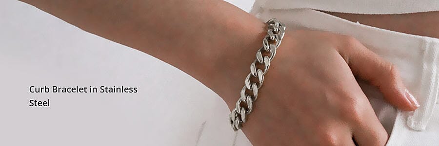 Curb Bracelet in Stainless Steel Banner