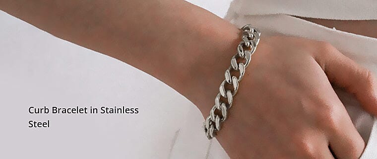 Curb Bracelet in Stainless Steel Banner