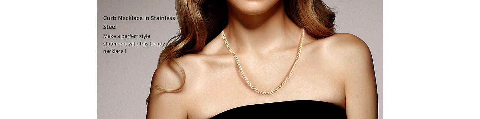 Curb Necklace in Stainless Steel Banner