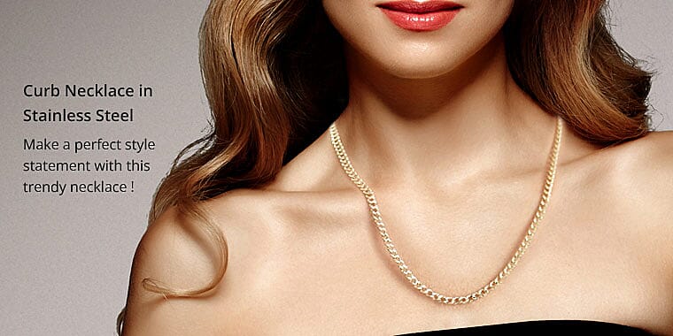 Curb Necklace in Stainless Steel Banner