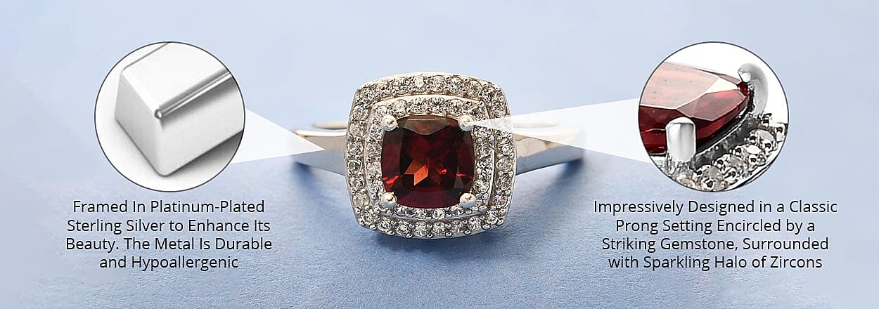 Framed In Platinum-Plated Sterling Silver and Hypoallergenic