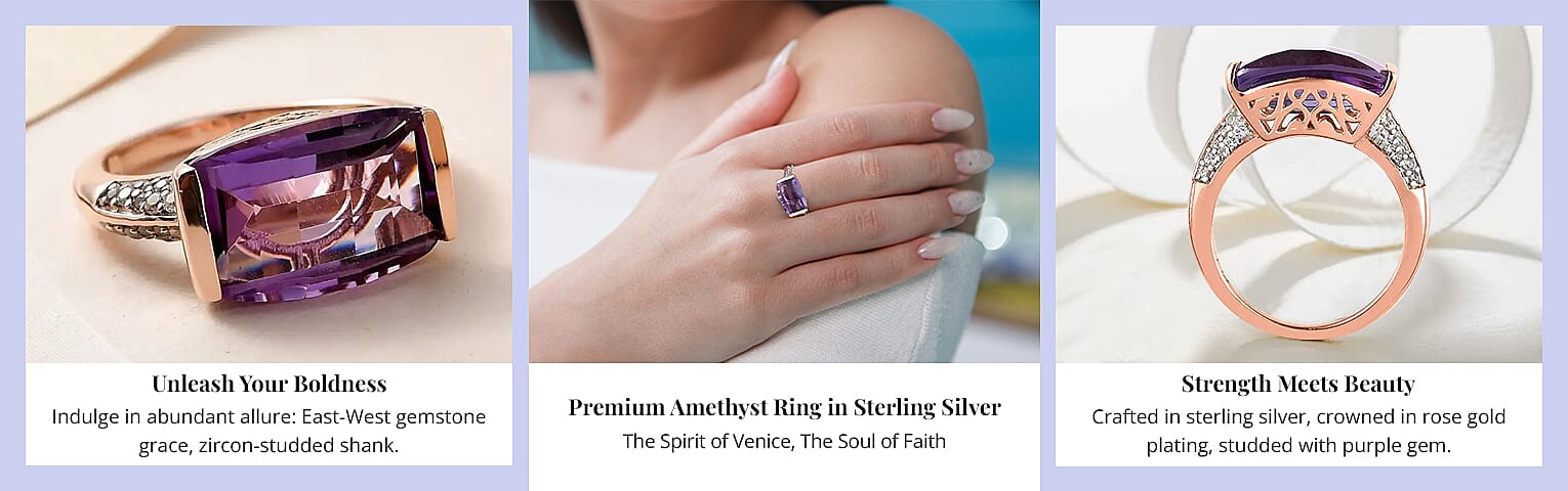 Premium Amethyst Ring in Sterling Silver Banner