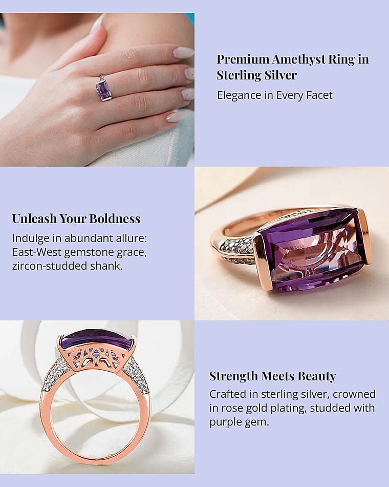 Premium Amethyst Ring in Sterling Silver Banner