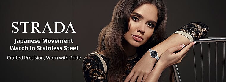 Strada Japanese Movement Watch in Stainless Steel  Banner