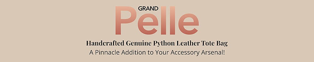 The Grand Pelle Handcrafted Genuine Python Leather Tote Bag Banner