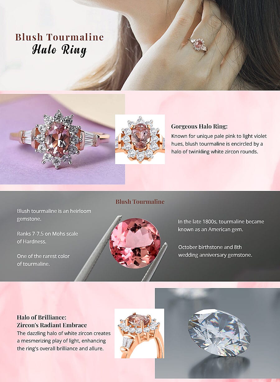 Blush Tourmaline Halo Ring Banner