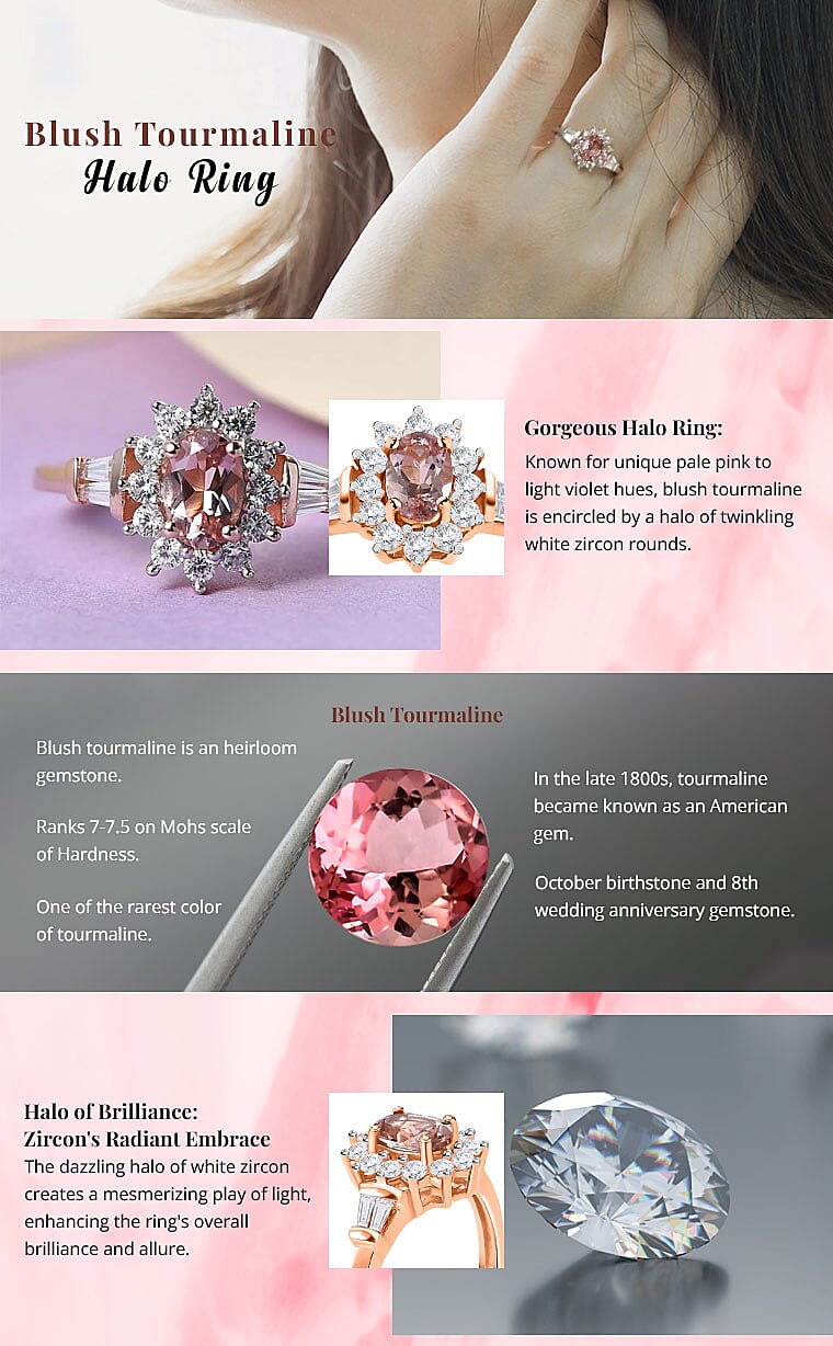 Blush Tourmaline Halo Ring Banner