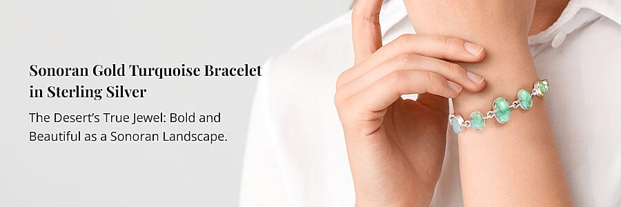 Sonoran Gold Turquoise Bracelet in Sterling Silver Banner
