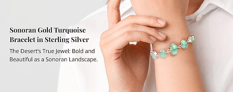 Sonoran Gold Turquoise Bracelet in Sterling Silver Banner