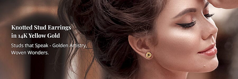 Knotted Stud Earrings in 14K Yellow Gold Banner