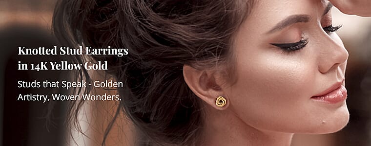 Knotted Stud Earrings in 14K Yellow Gold Banner